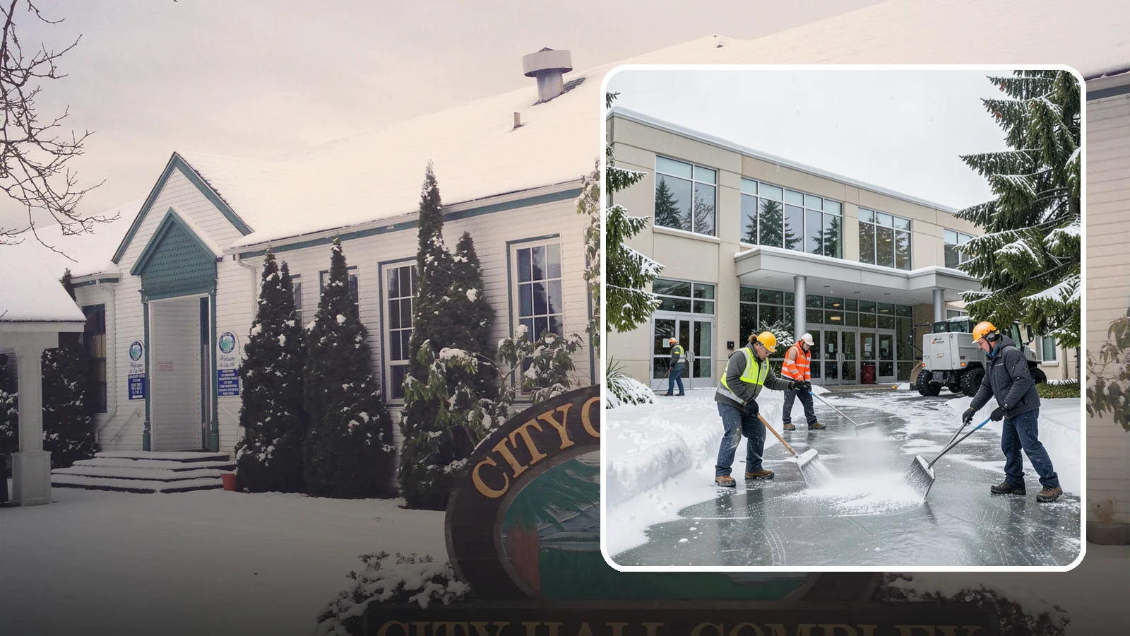 Office Building Deicing in Pacific, King County, WA - Deicing that keeps office-building entrances, plaza walks, and employee lots clear so staff and clients arrive safely on frozen...