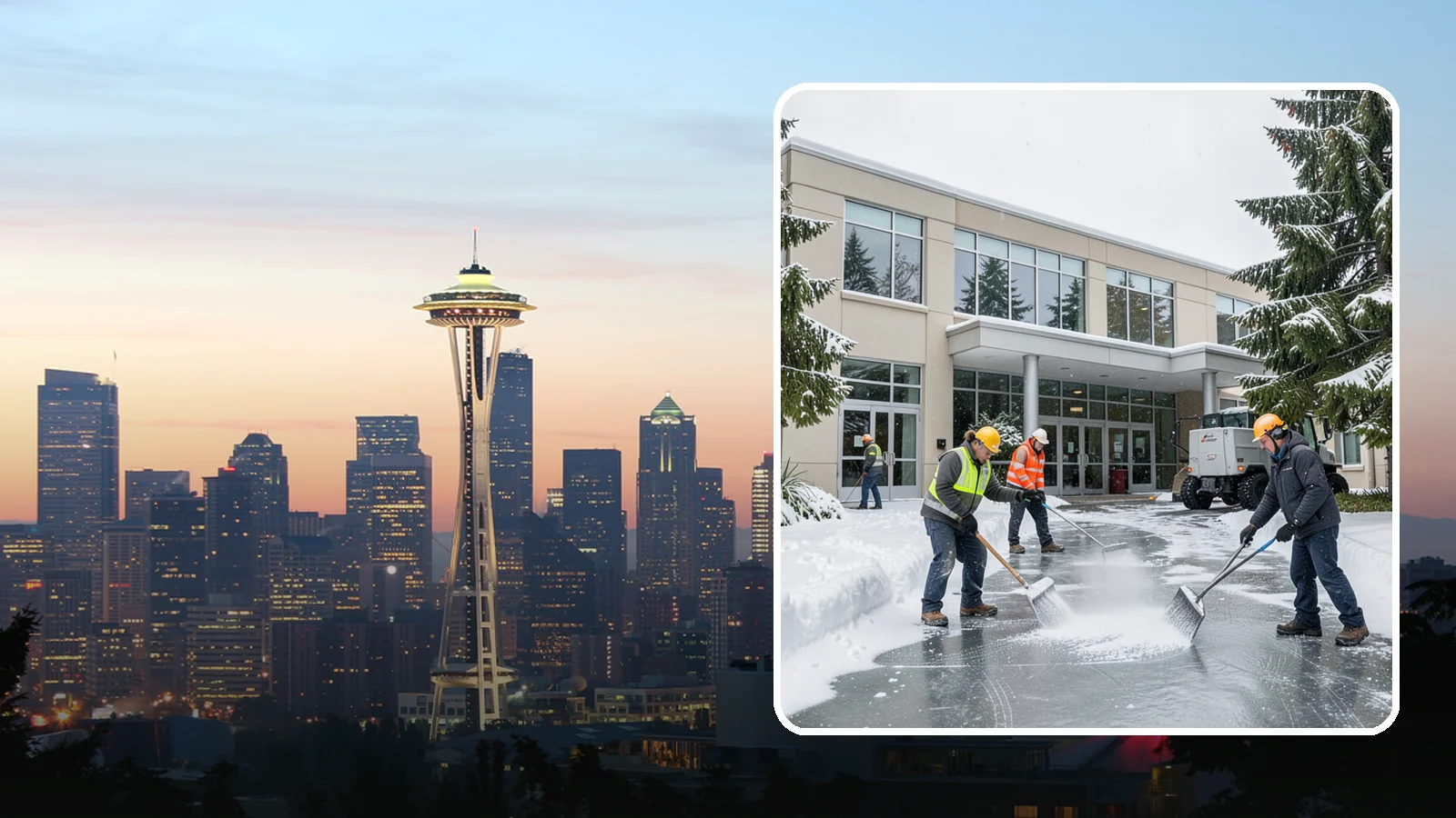 Office Building Deicing in Seattle, King County, WA - Deicing that keeps office-building entrances, plaza walks, and employee lots clear so staff and clients arrive safely on frozen...