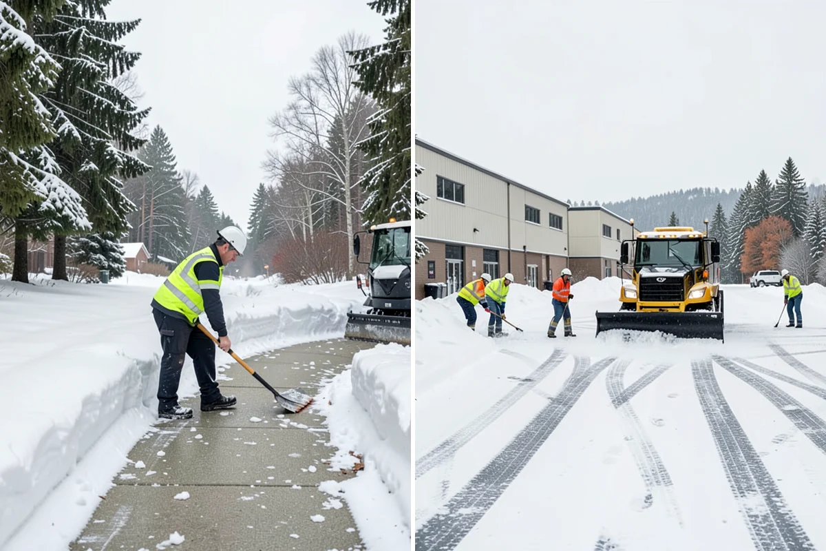 Office Building Deicing in Sedro-Woolley, Skagit County, WA - Assess entrances, plaza walks, stairs, and parking with building management