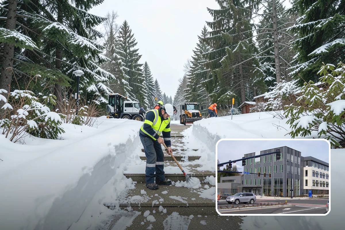 Office Building Deicing in Shoreline, King County, WA - Ensures a safe, professional entrance for staff and clients