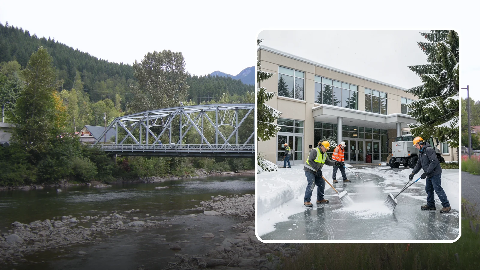 Office Building Deicing in Skykomish, King County, WA - Deicing that keeps office-building entrances, plaza walks, and employee lots clear so staff and clients arrive safely on frozen...