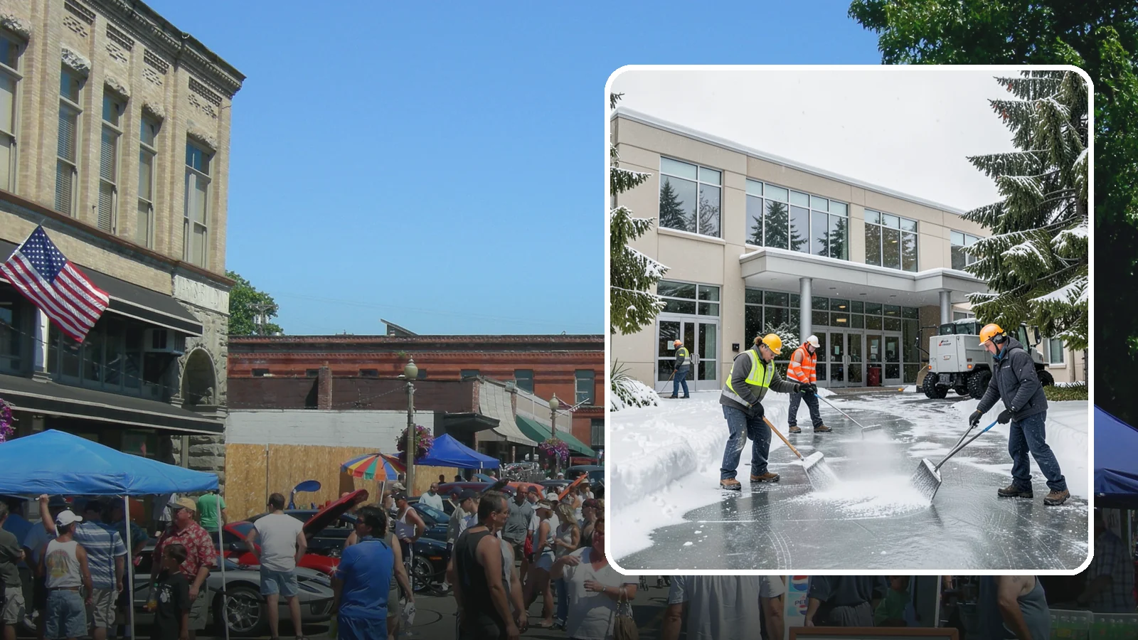 Office Building Deicing in Snohomish, Snohomish County, WA - Deicing that keeps office-building entrances, plaza walks, and employee lots clear so staff and clients arrive safely on frozen...
