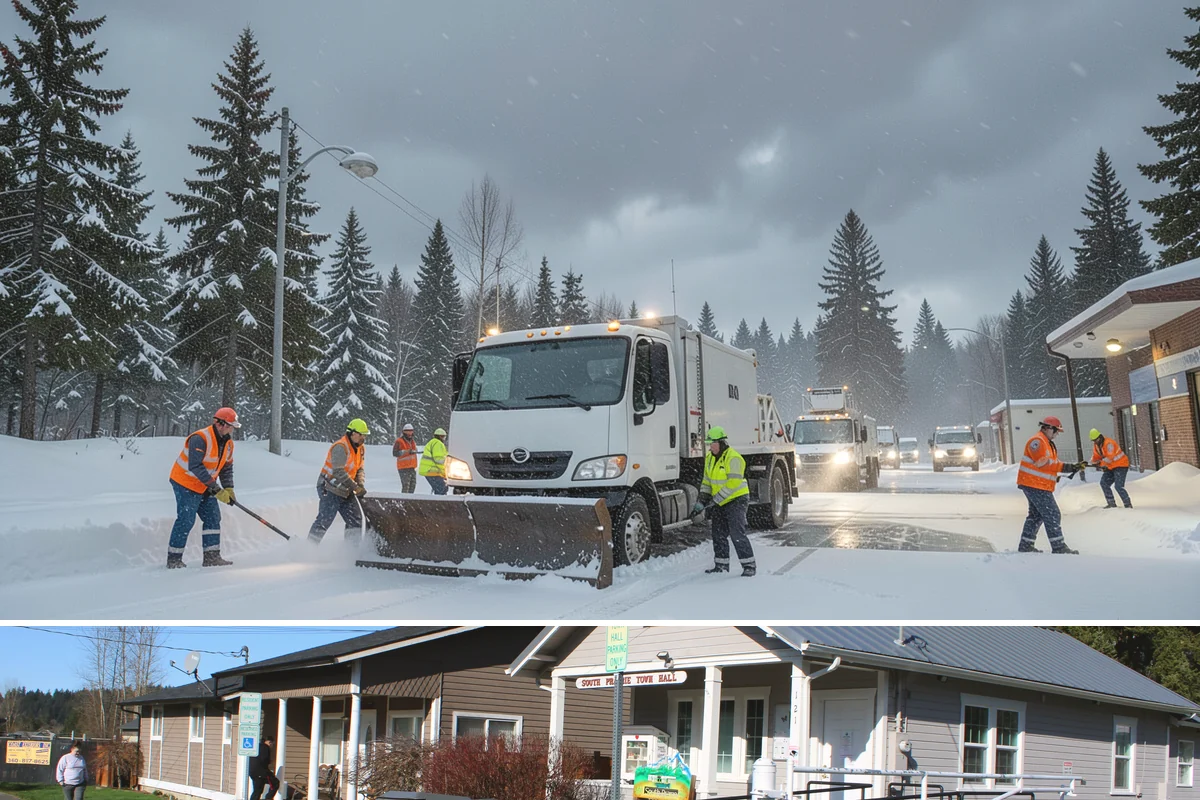 Office Building Deicing in South Prairie, Pierce County, WA - Service is active from late fall through early spring, with the greatest demand during weekday freezing-rain events that threaten...