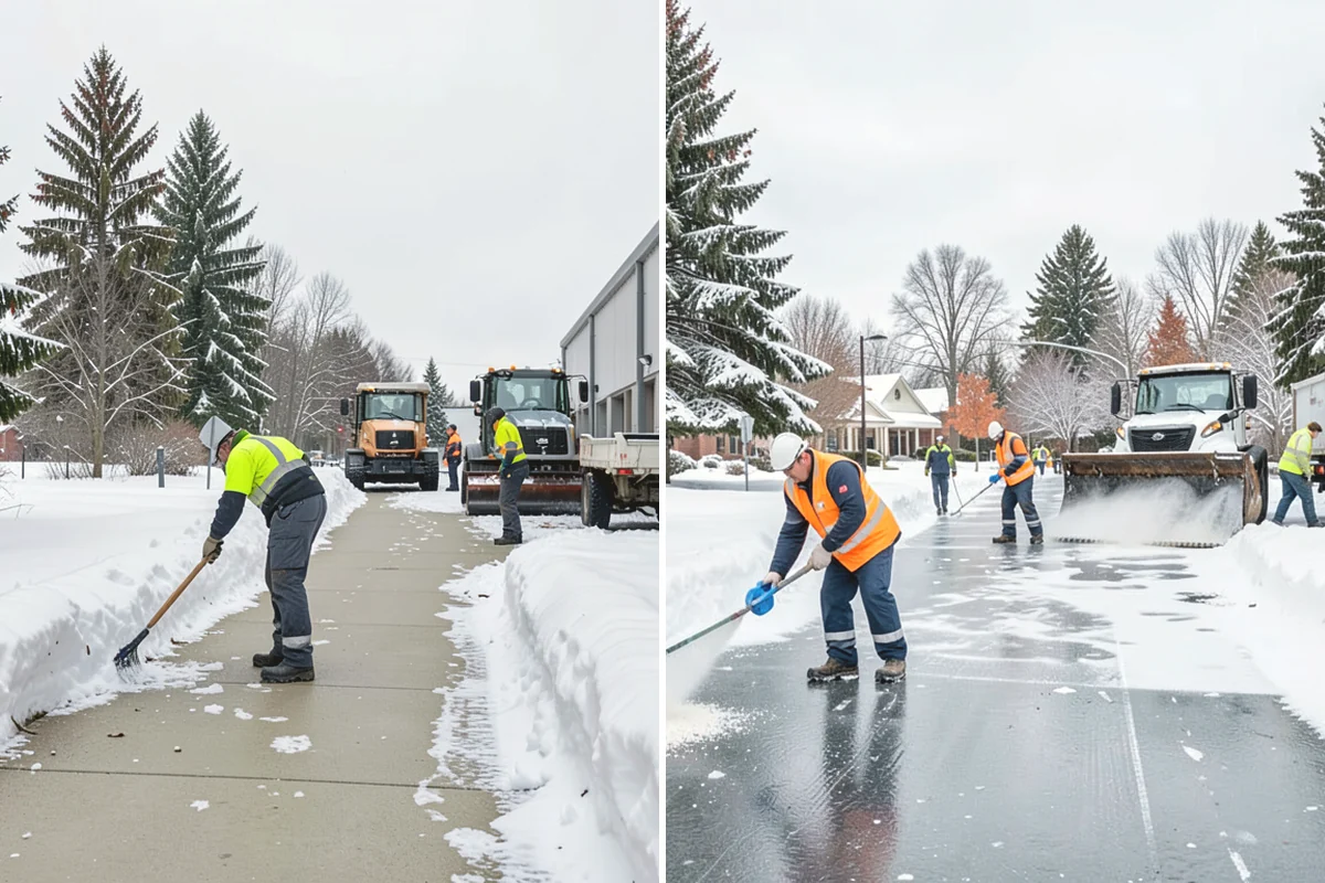 Office Building Deicing in Steilacoom, Pierce County, WA - Assess entrances, plaza walks, stairs, and parking with building management