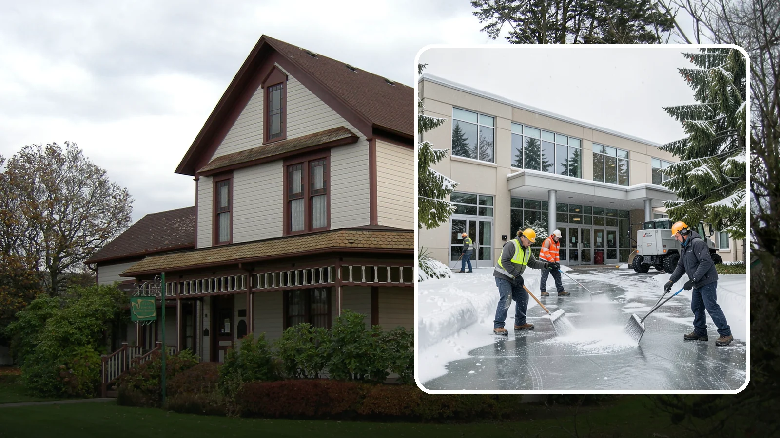 Office Building Deicing in Sumner, Pierce County, WA - Deicing that keeps office-building entrances, plaza walks, and employee lots clear so staff and clients arrive safely on frozen...