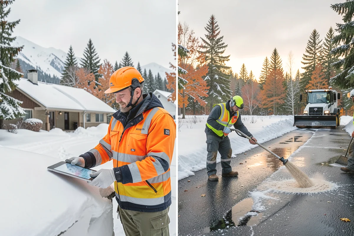 Office Building Deicing in Tukwila, King County, WA - Assess entrances, plaza walks, stairs, and parking with building management