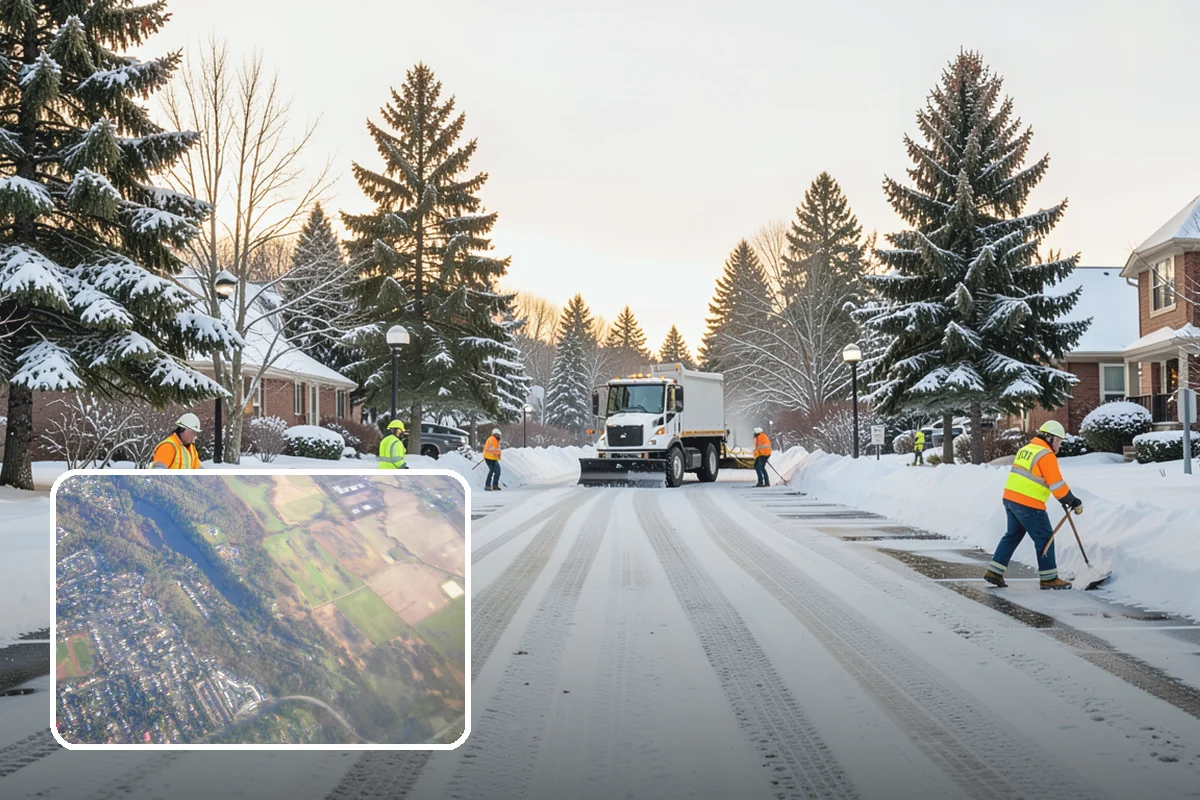 Office Building Parking Lot Snow Removal in Algona, King County, WA - Employees and clients arrive to a cleared, deiced lot at the start of business