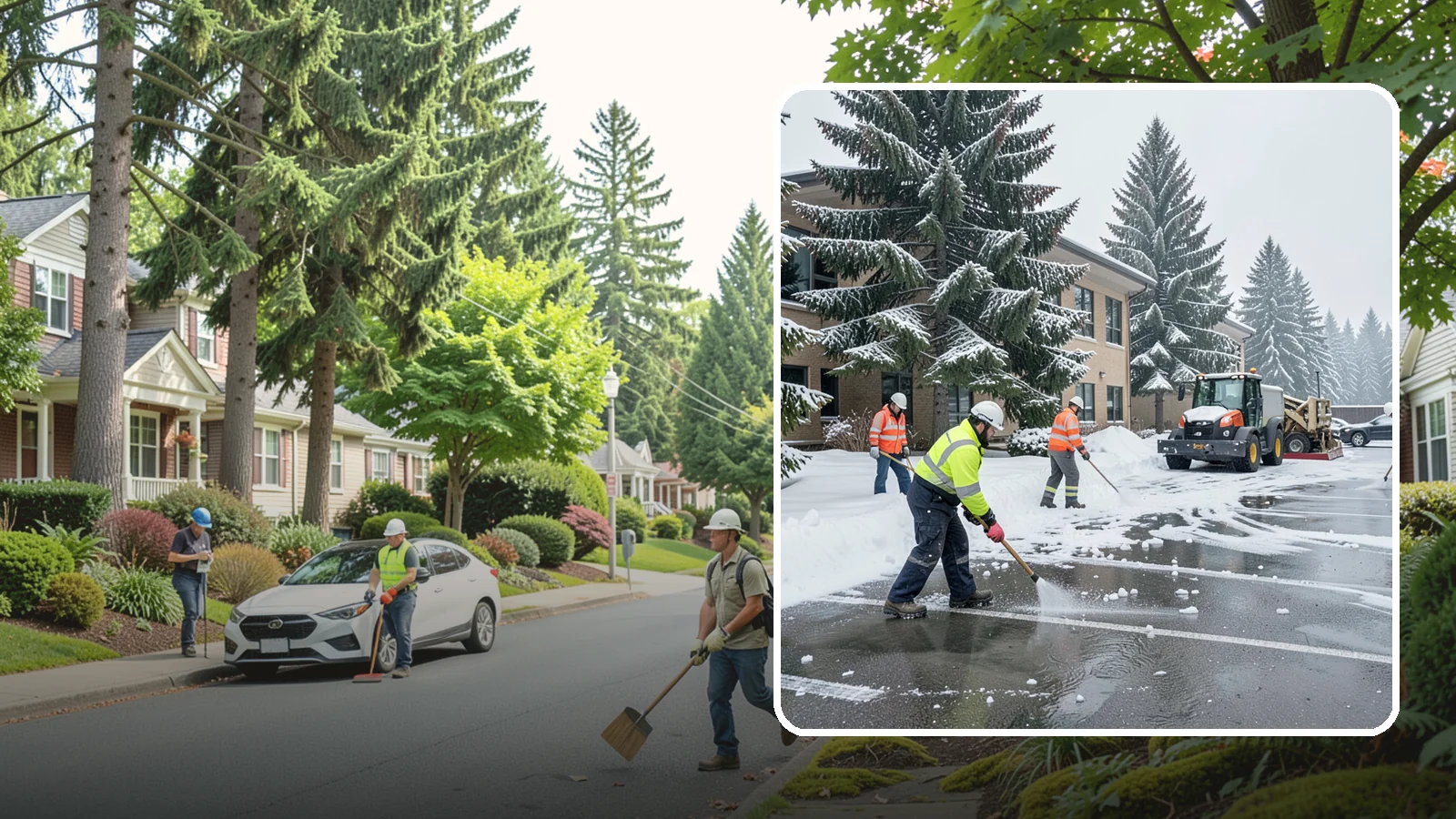 Office Building Parking Lot Snow Removal in Beaux Arts Village, King County, WA - We clear office building lots before employees and clients arrive for the Western Washington workday.