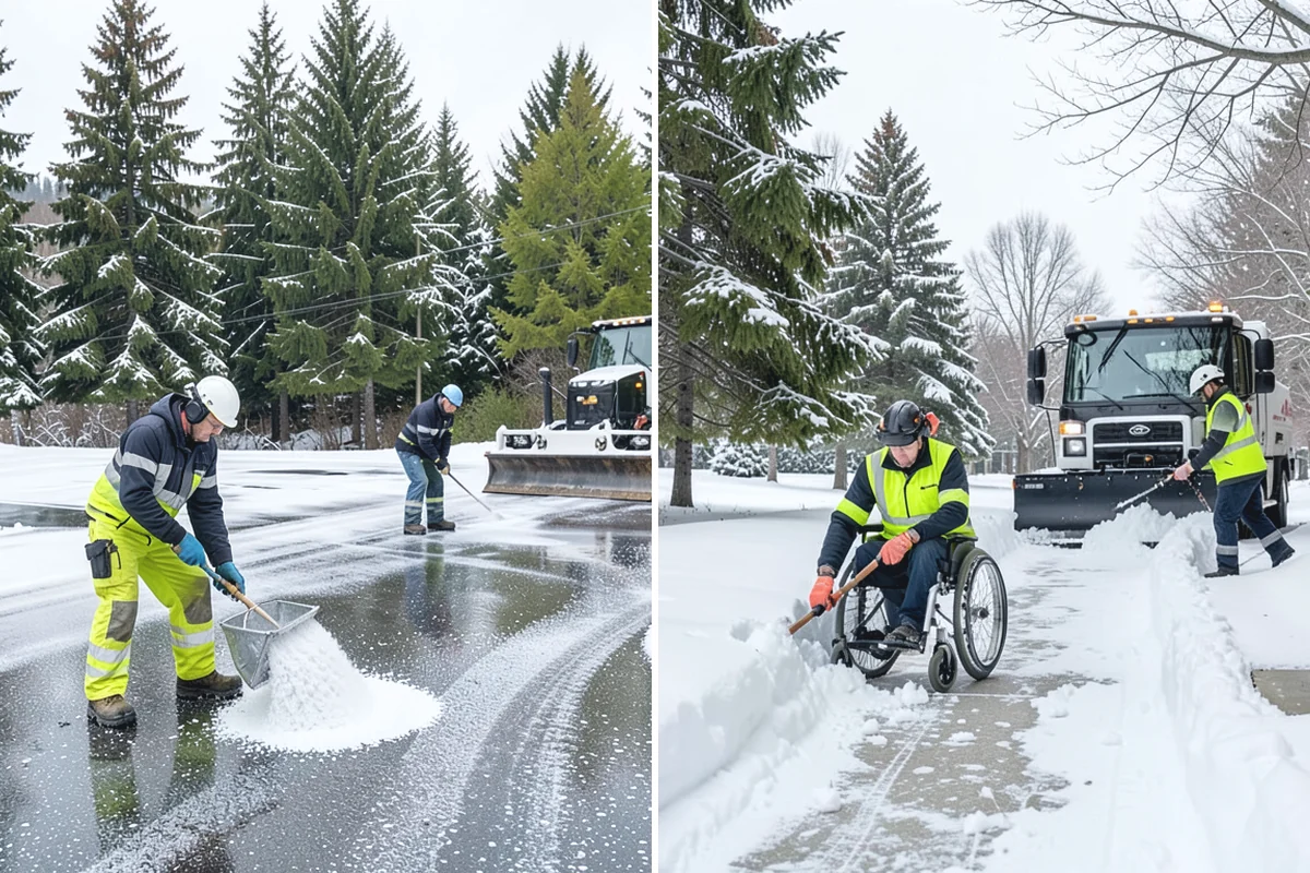 Office Building Parking Lot Snow Removal in Beaux Arts Village, King County, WA - Establish start-of-business timing and priority entrances with building management