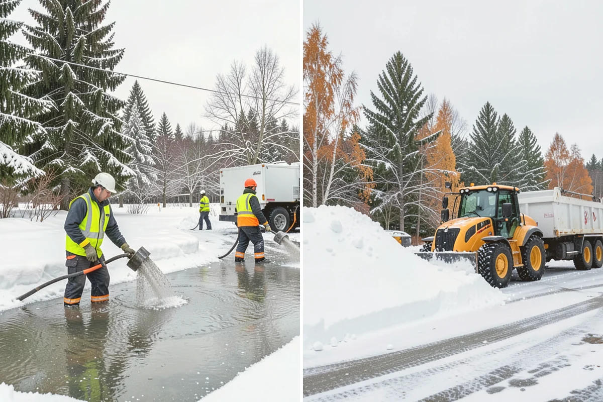 Office Building Parking Lot Snow Removal in Brier, Snohomish County, WA - Establish start-of-business timing and priority entrances with building management