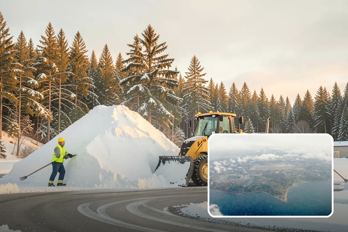 Office Building Parking Lot Snow Removal in Burien, King County, WA - Employees and clients arrive to a cleared, deiced lot at the start of business