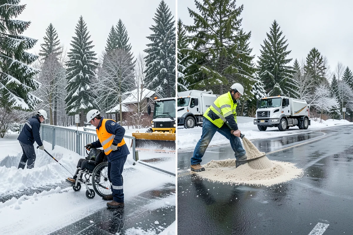 Office Building Parking Lot Snow Removal in Clyde Hill, King County, WA - Establish start-of-business timing and priority entrances with building management