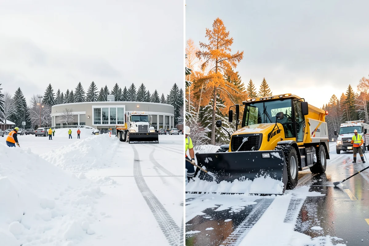 Office Building Parking Lot Snow Removal in Concrete, Skagit County, WA - Establish start-of-business timing and priority entrances with building management
