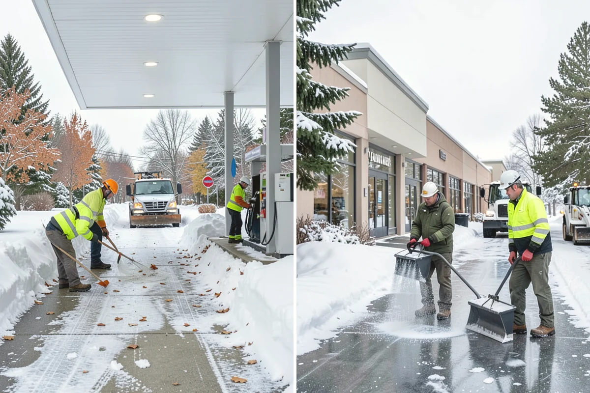 Office Building Parking Lot Snow Removal in Covington, King County, WA - Establish start-of-business timing and priority entrances with building management