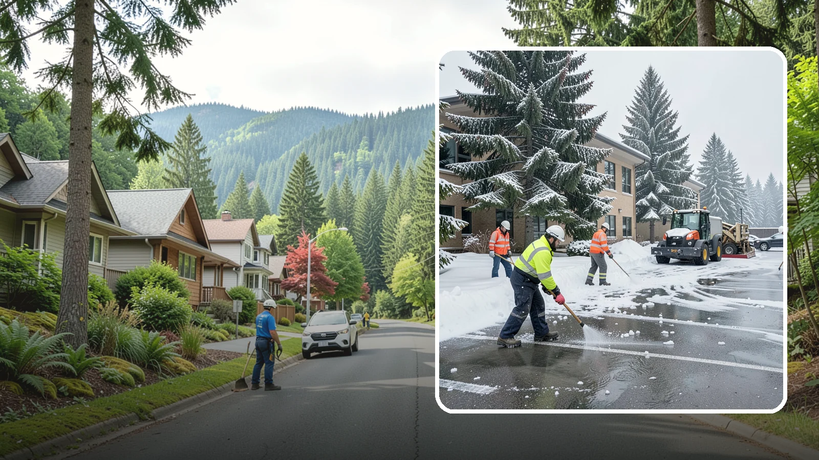 Office Building Parking Lot Snow Removal in Darrington, Snohomish County, WA - We clear office building lots before employees and clients arrive for the Western Washington workday.