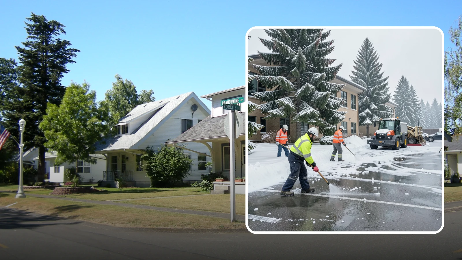 Office Building Parking Lot Snow Removal in DuPont, Pierce County, WA - We clear office building lots before employees and clients arrive for the Western Washington workday.
