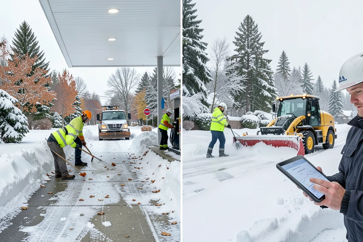 Office Building Parking Lot Snow Removal in Enumclaw, King County, WA - Establish start-of-business timing and priority entrances with building management