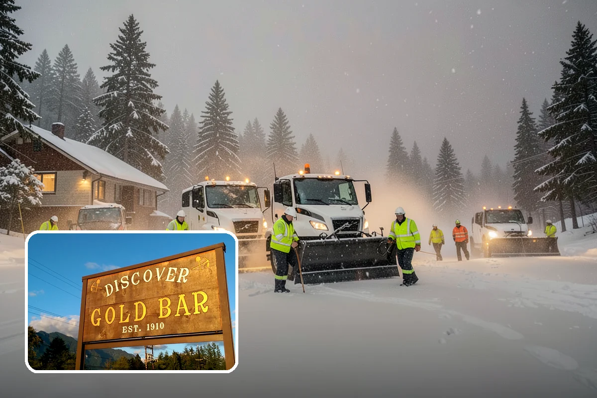 Office Building Parking Lot Snow Removal in Gold Bar, Snohomish County, WA - Employees and clients arrive to a cleared, deiced lot at the start of business