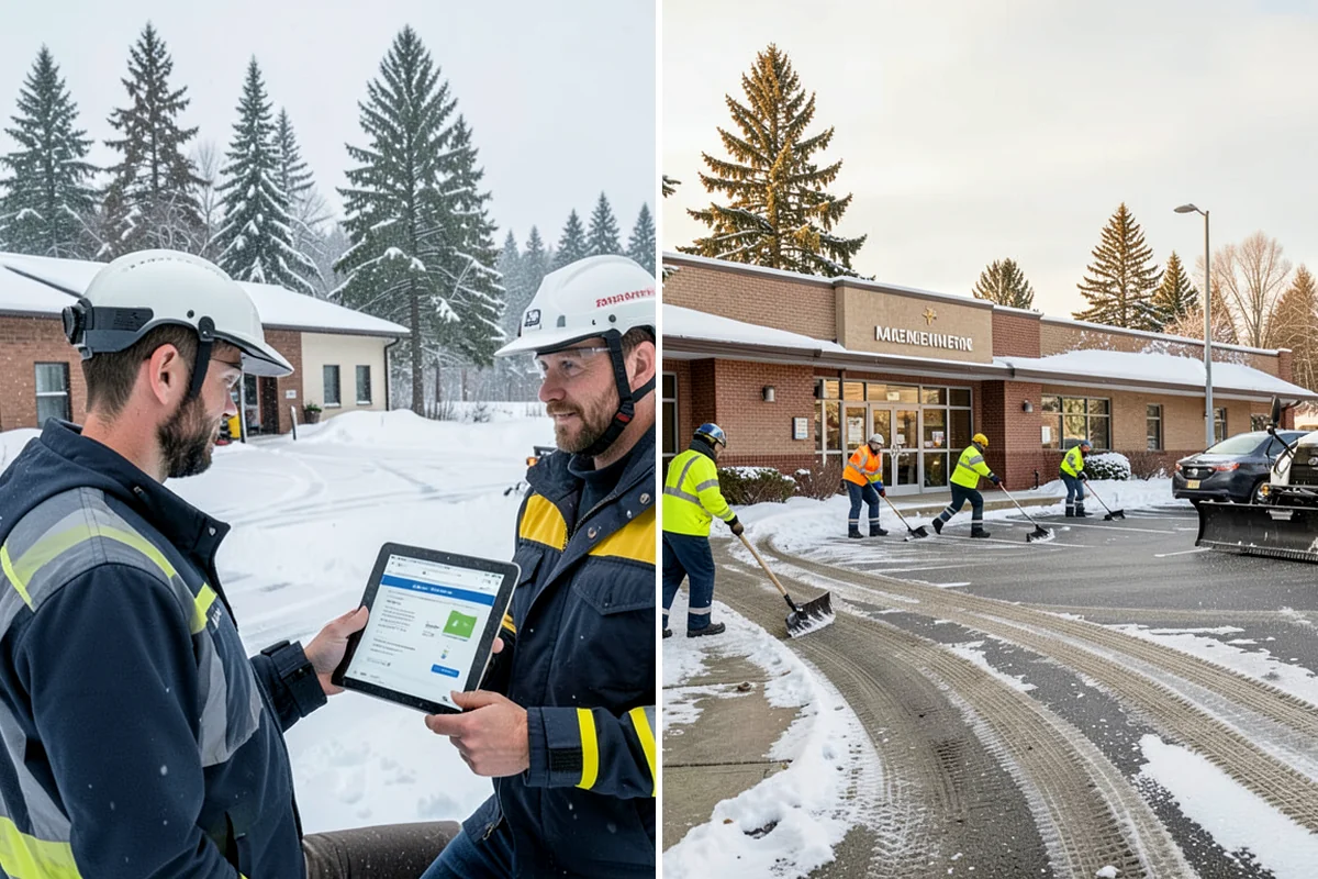 Office Building Parking Lot Snow Removal in Hunts Point, King County, WA - Establish start-of-business timing and priority entrances with building management