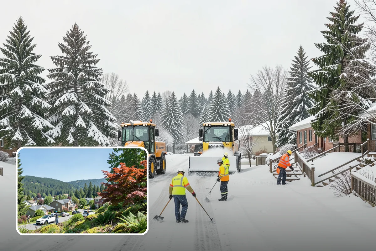 Office Building Parking Lot Snow Removal in Index, Snohomish County, WA - Employees and clients arrive to a cleared, deiced lot at the start of business