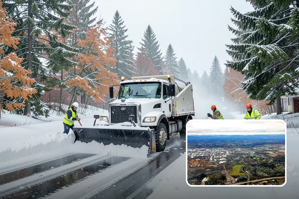 Office Building Parking Lot Snow Removal in Kent, King County, WA - Employees and clients arrive to a cleared, deiced lot at the start of business