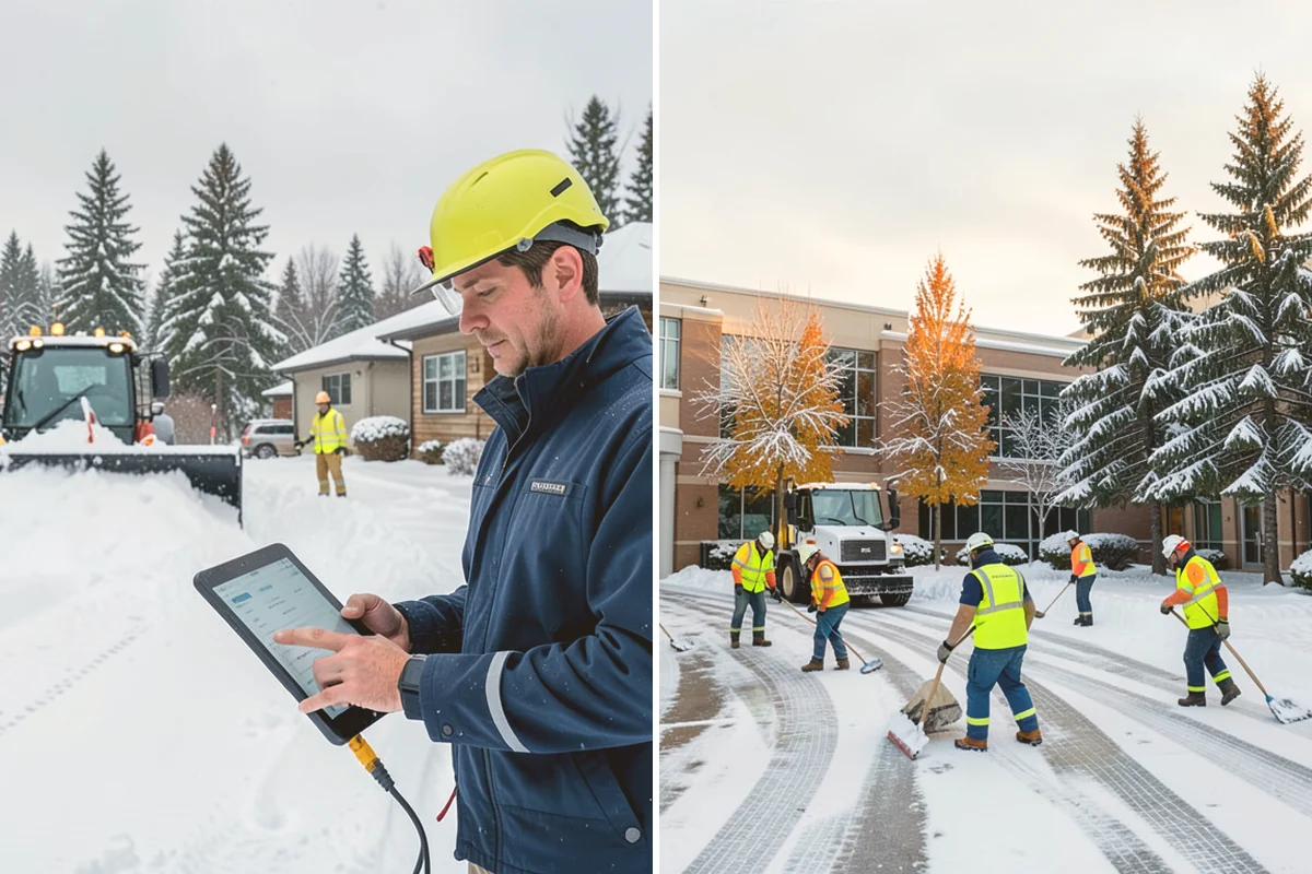 Office Building Parking Lot Snow Removal in Kent, King County, WA - Establish start-of-business timing and priority entrances with building management