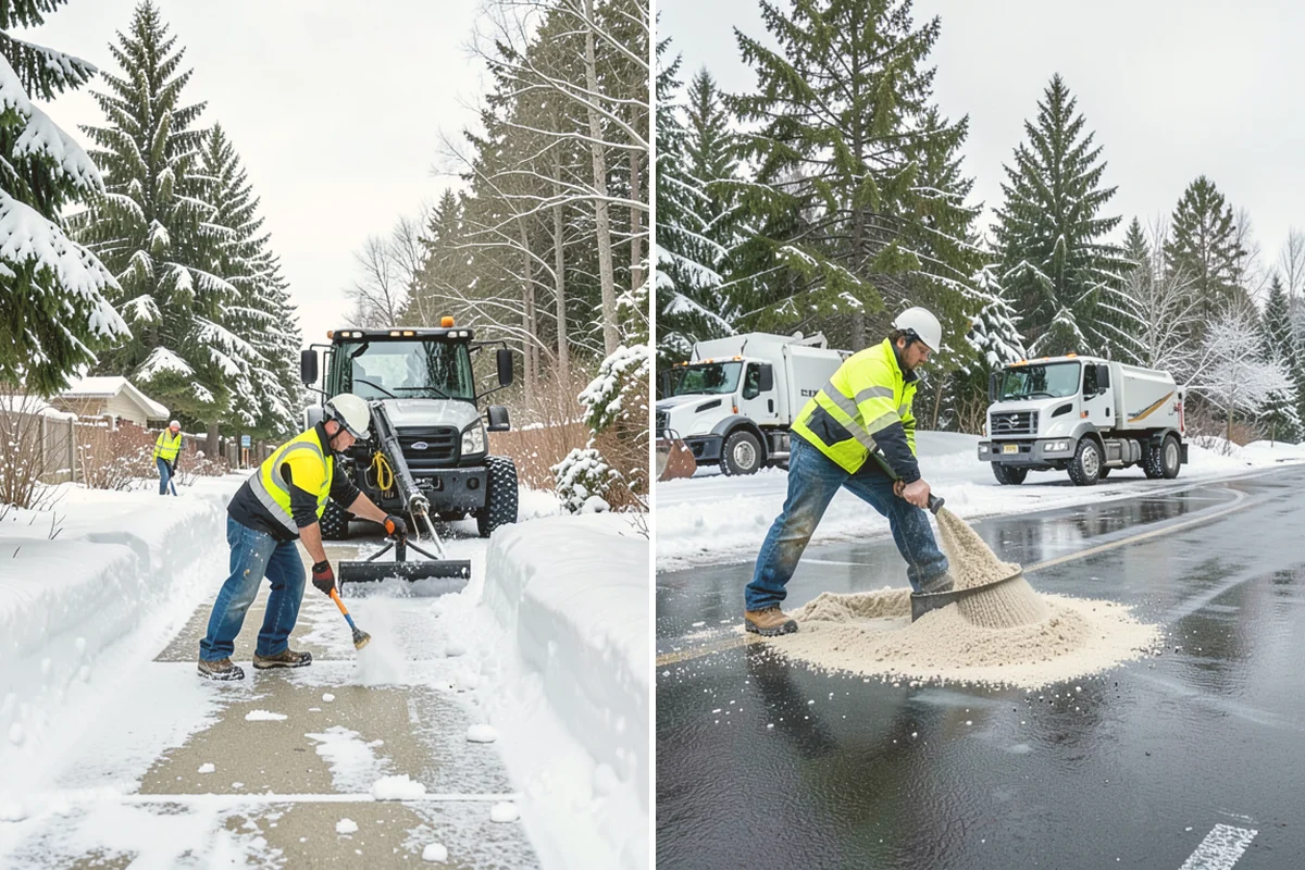 Office Building Parking Lot Snow Removal in Langley, Island County, WA - Establish start-of-business timing and priority entrances with building management