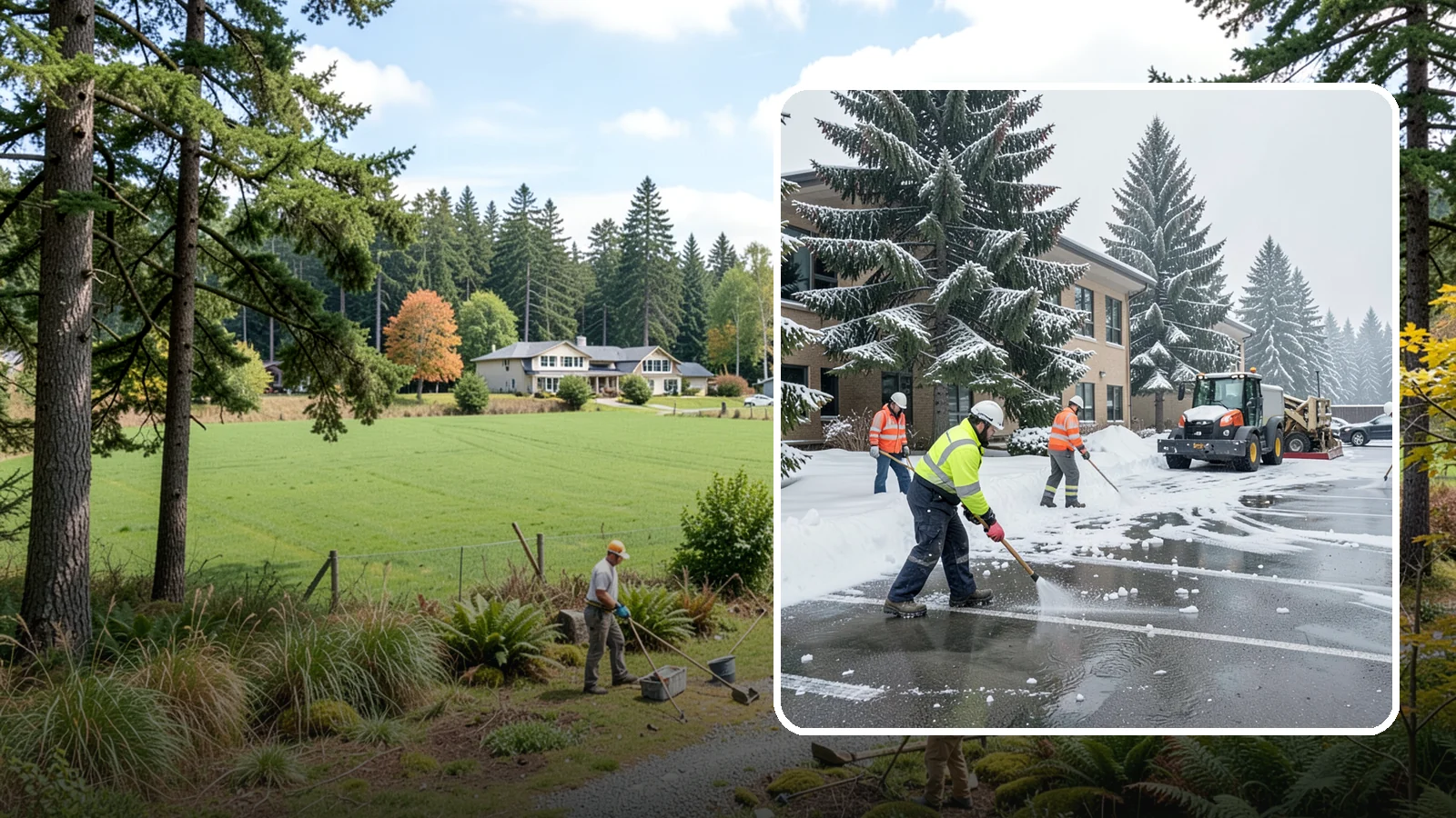 Office Building Parking Lot Snow Removal in Lyman, Skagit County, WA - We clear office building lots before employees and clients arrive for the Western Washington workday.