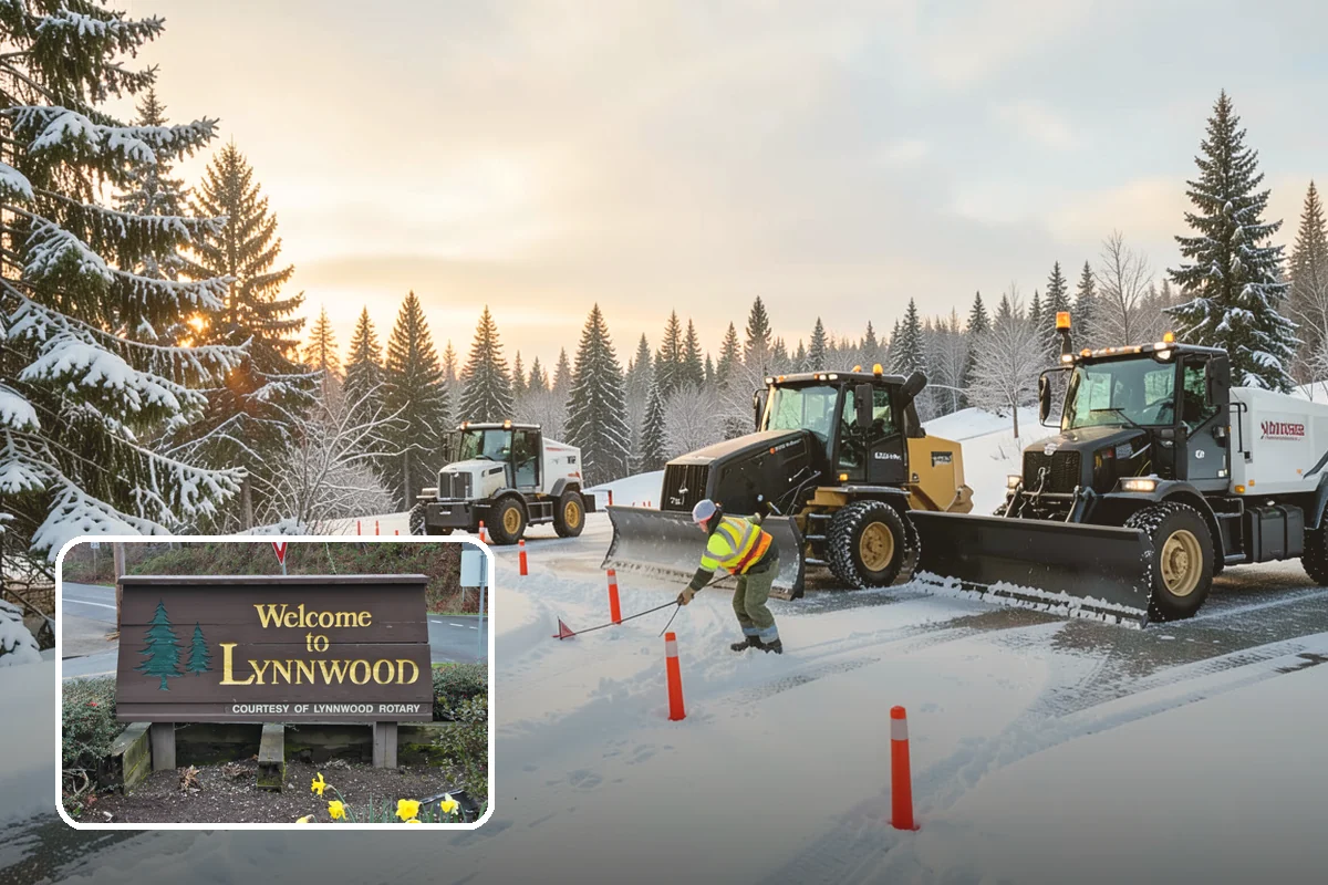 Office Building Parking Lot Snow Removal in Lynnwood, Snohomish County, WA - Employees and clients arrive to a cleared, deiced lot at the start of business