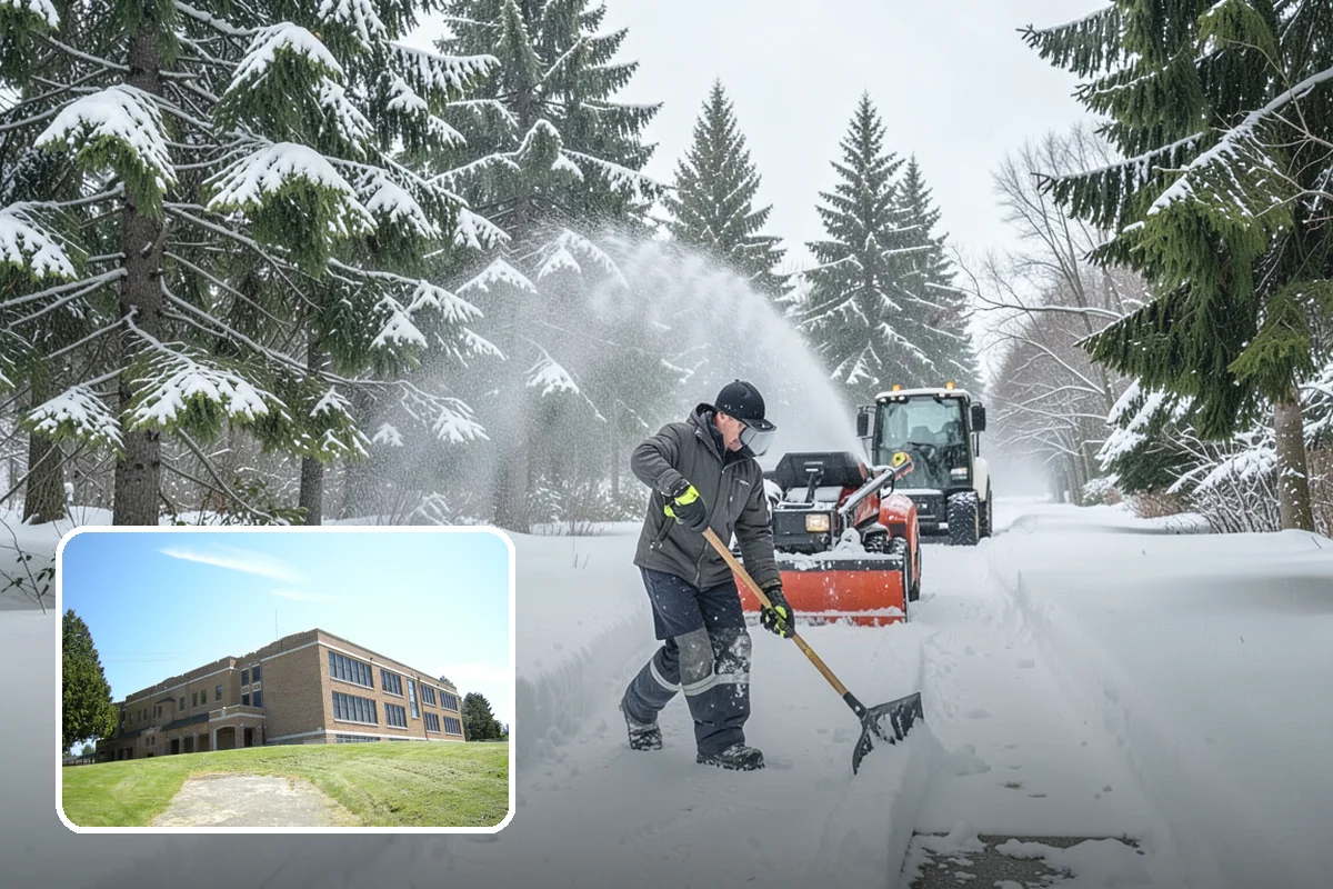 Office Building Parking Lot Snow Removal in Maple Valley, King County, WA - Employees and clients arrive to a cleared, deiced lot at the start of business