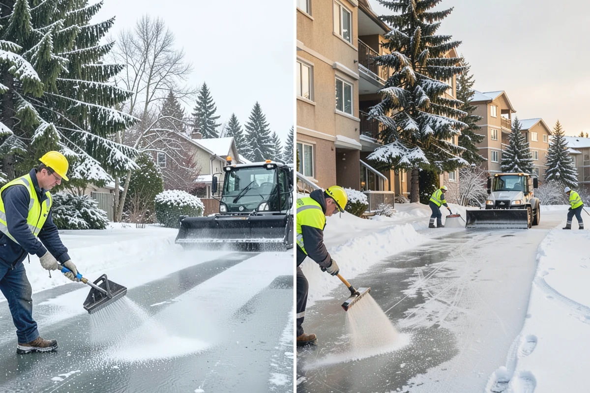 Office Building Parking Lot Snow Removal in Marysville, Snohomish County, WA - Establish start-of-business timing and priority entrances with building management