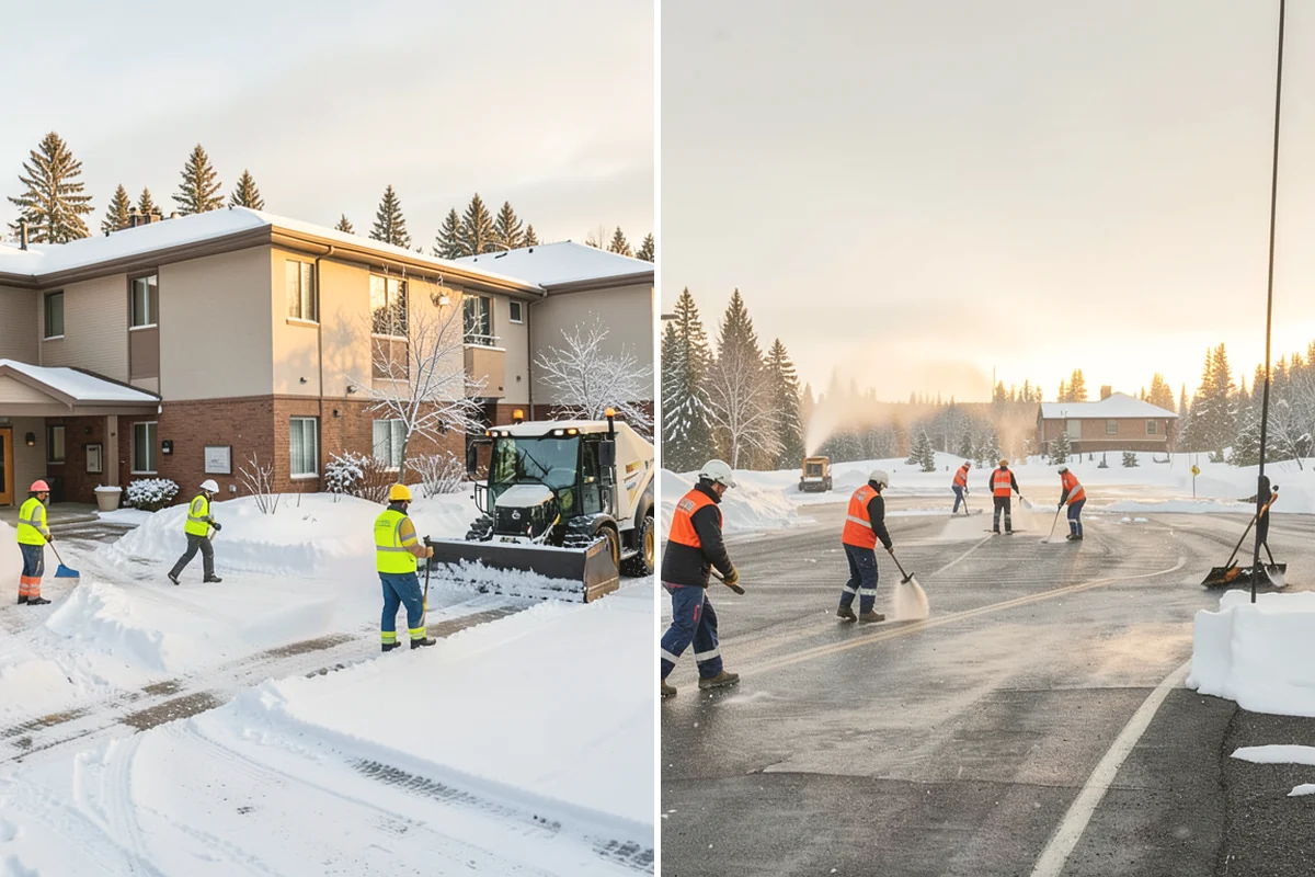 Office Building Parking Lot Snow Removal in Mountlake Terrace, Snohomish County, WA - Establish start-of-business timing and priority entrances with building management