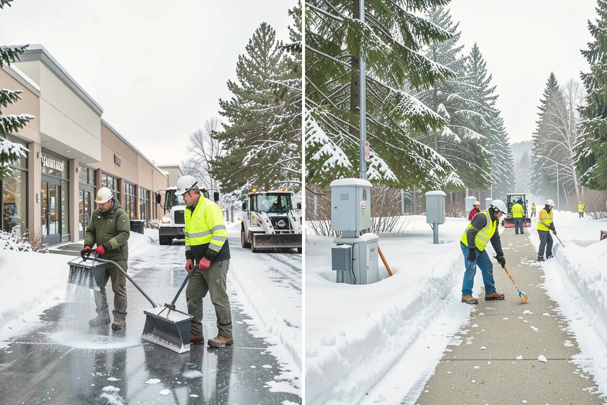 Office Building Parking Lot Snow Removal in Newcastle, King County, WA - Establish start-of-business timing and priority entrances with building management
