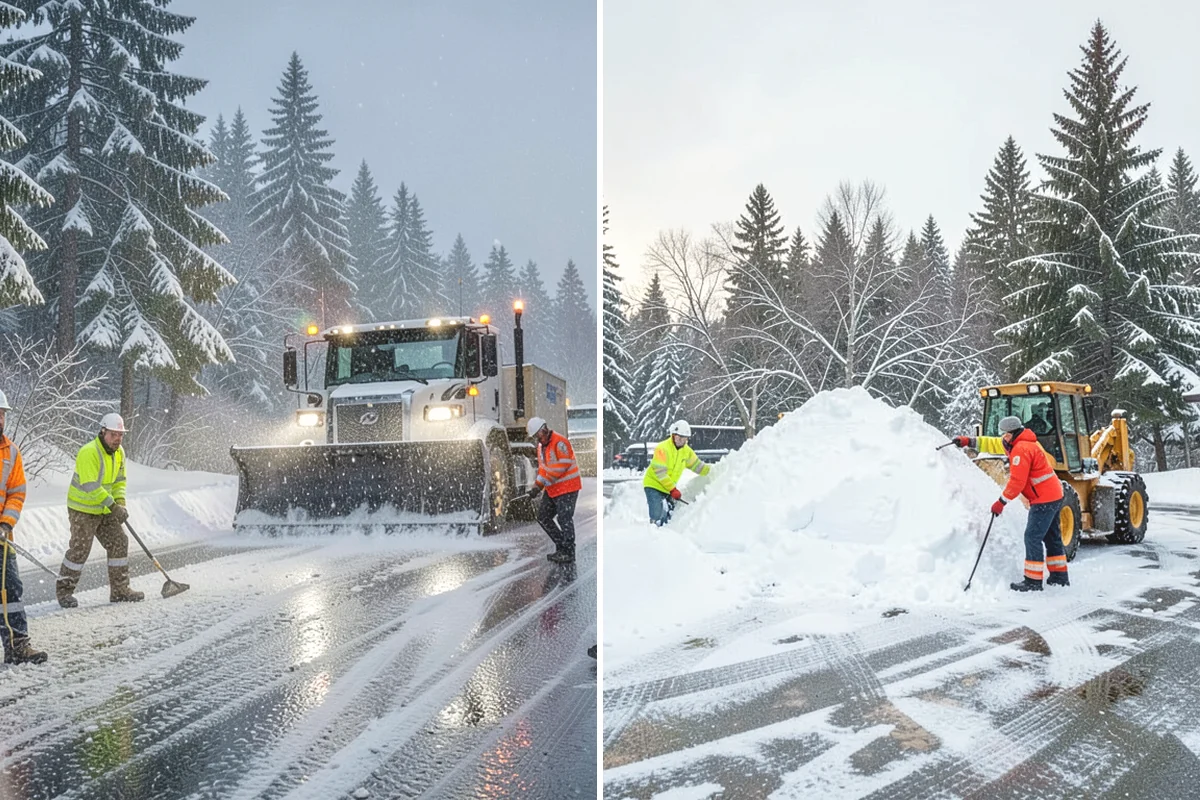 Office Building Parking Lot Snow Removal in Oak Harbor, Island County, WA - Establish start-of-business timing and priority entrances with building management