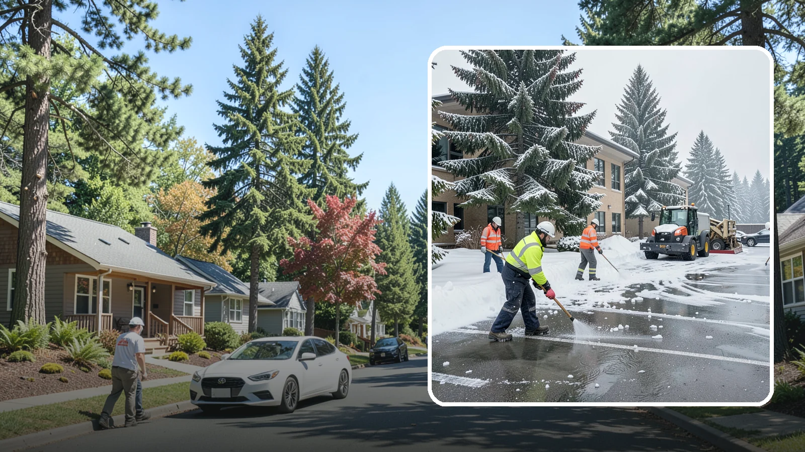 Office Building Parking Lot Snow Removal in Orting, Pierce County, WA - We clear office building lots before employees and clients arrive for the Western Washington workday.