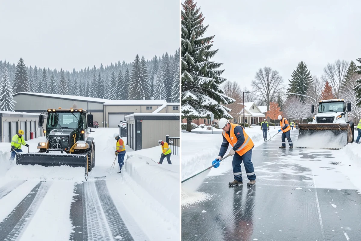 Office Building Parking Lot Snow Removal in Renton, King County, WA - Establish start-of-business timing and priority entrances with building management