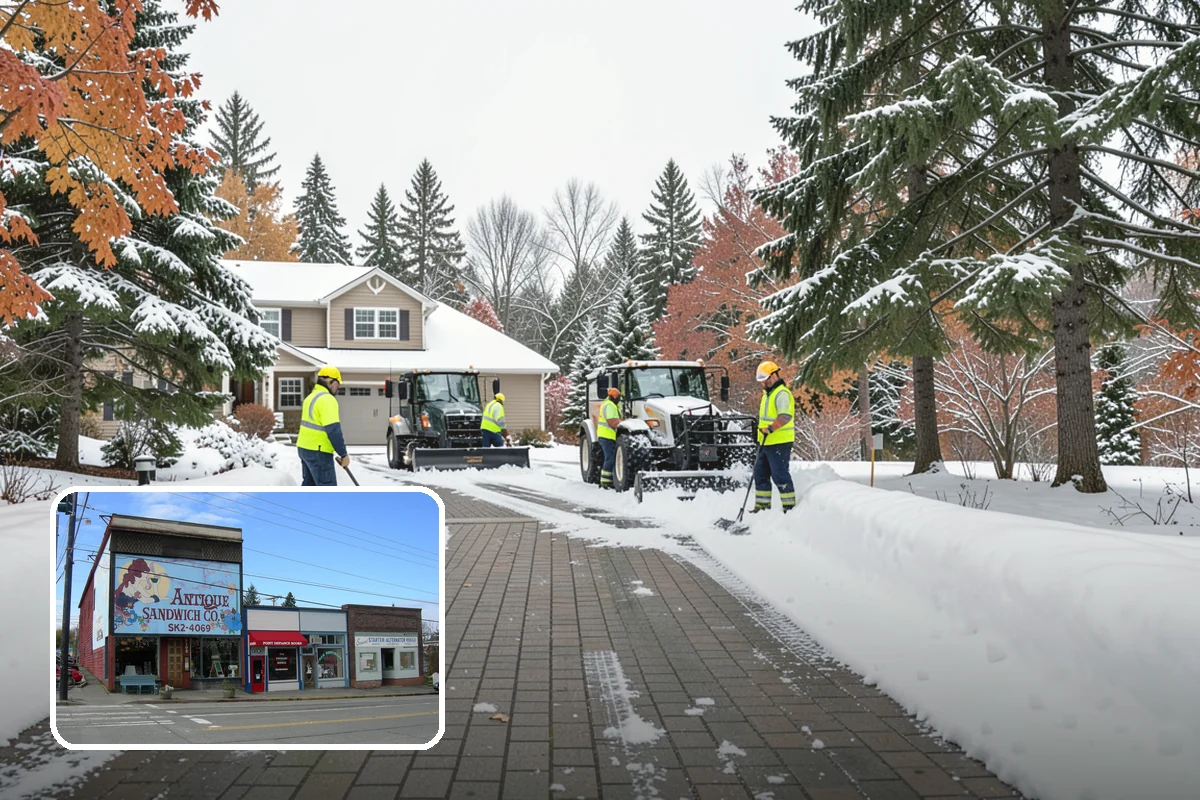 Office Building Parking Lot Snow Removal in Ruston, Pierce County, WA - Employees and clients arrive to a cleared, deiced lot at the start of business