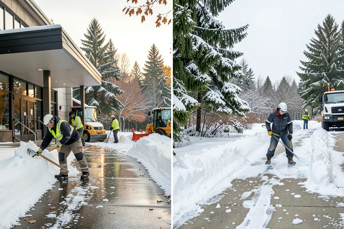 Office Building Parking Lot Snow Removal in Sedro-Woolley, Skagit County, WA - Establish start-of-business timing and priority entrances with building management