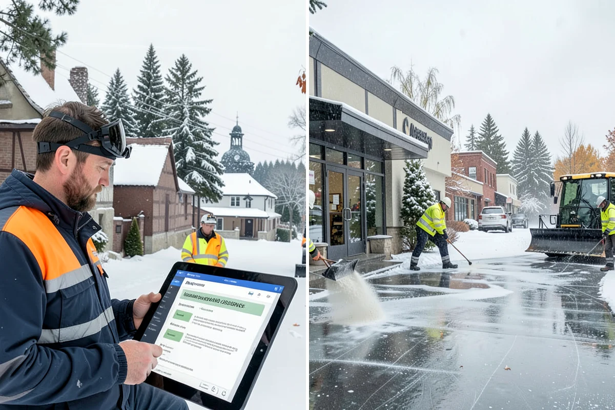 Office Building Parking Lot Snow Removal in Snoqualmie, King County, WA - Establish start-of-business timing and priority entrances with building management
