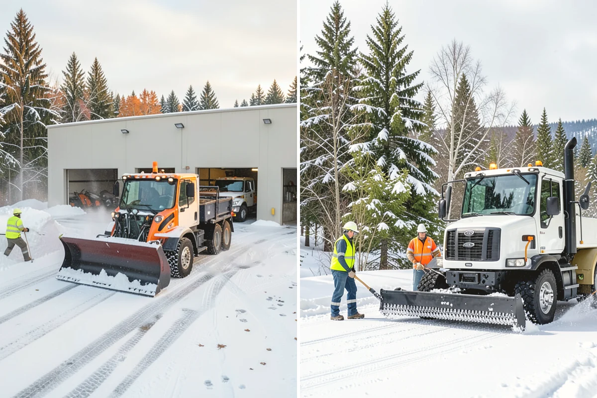 Office Building Parking Lot Snow Removal in Steilacoom, Pierce County, WA - Establish start-of-business timing and priority entrances with building management