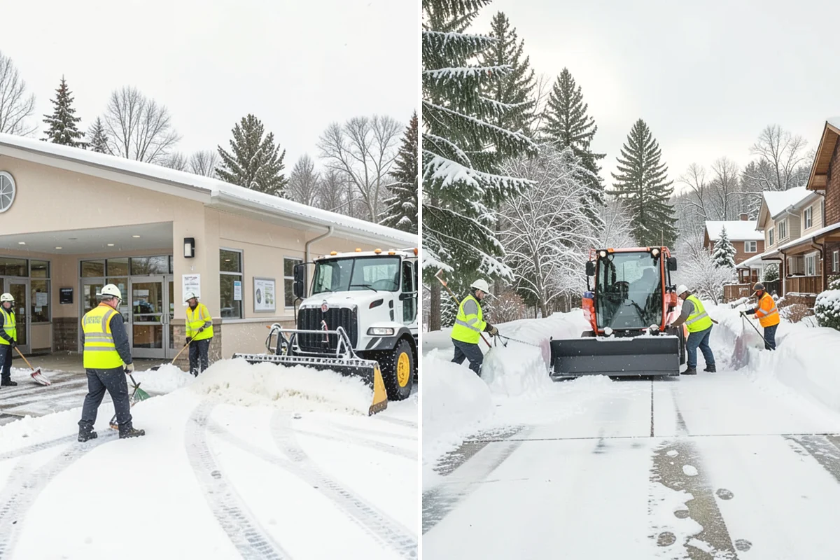 Office Building Parking Lot Snow Removal in Yarrow Point, King County, WA - Establish start-of-business timing and priority entrances with building management