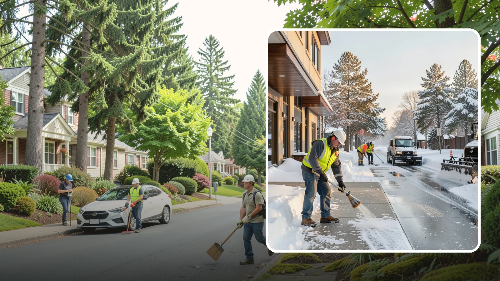 Office Building Sidewalk Clearing in Beaux Arts Village, King County, WA - Pre-opening sidewalk clearing for Western Washington office buildings so employees and visitors reach the entrance safely before...