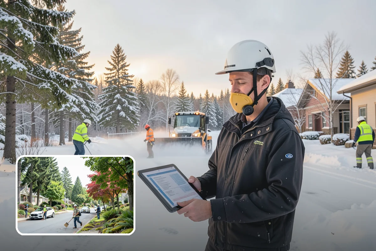 Office Building Sidewalk Clearing in Beaux Arts Village, King County, WA - Clear, dry entrances greet employees and clients each morning