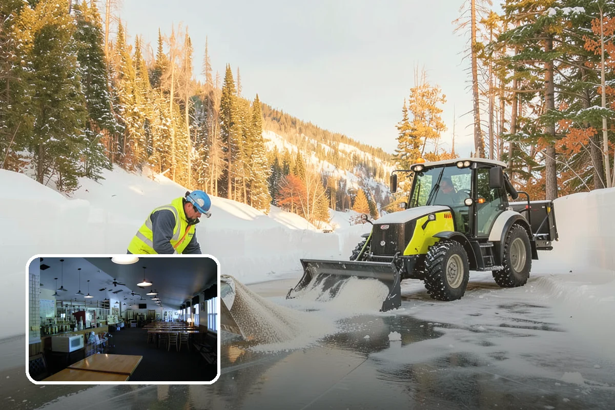 Office Building Sidewalk Clearing in Black Diamond, King County, WA - Clear, dry entrances greet employees and clients each morning