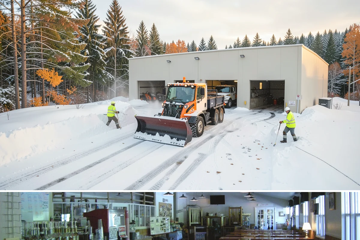 Office Building Sidewalk Clearing in Black Diamond, King County, WA - Office demand peaks from December through February, with the most critical events being pre-dawn freezing fog and drizzle that...