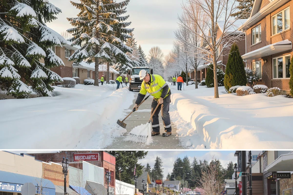 Office Building Sidewalk Clearing in Bothell, King County, WA - Office demand peaks from December through February, with the most critical events being pre-dawn freezing fog and drizzle that...
