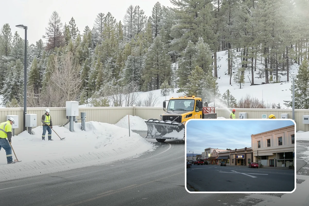 Office Building Sidewalk Clearing in Burlington, Skagit County, WA - Clear, dry entrances greet employees and clients each morning