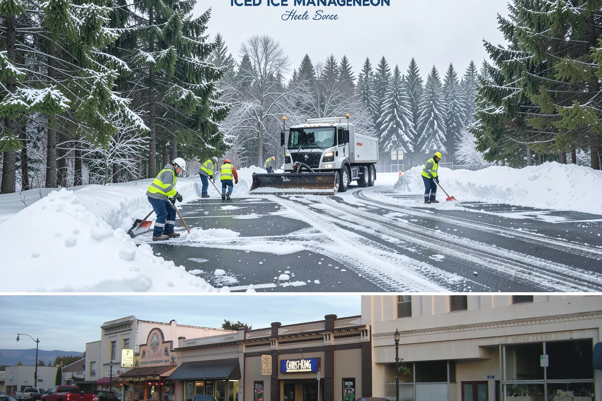 Office Building Sidewalk Clearing in Burlington, Skagit County, WA - Office demand peaks from December through February, with the most critical events being pre-dawn freezing fog and drizzle that...