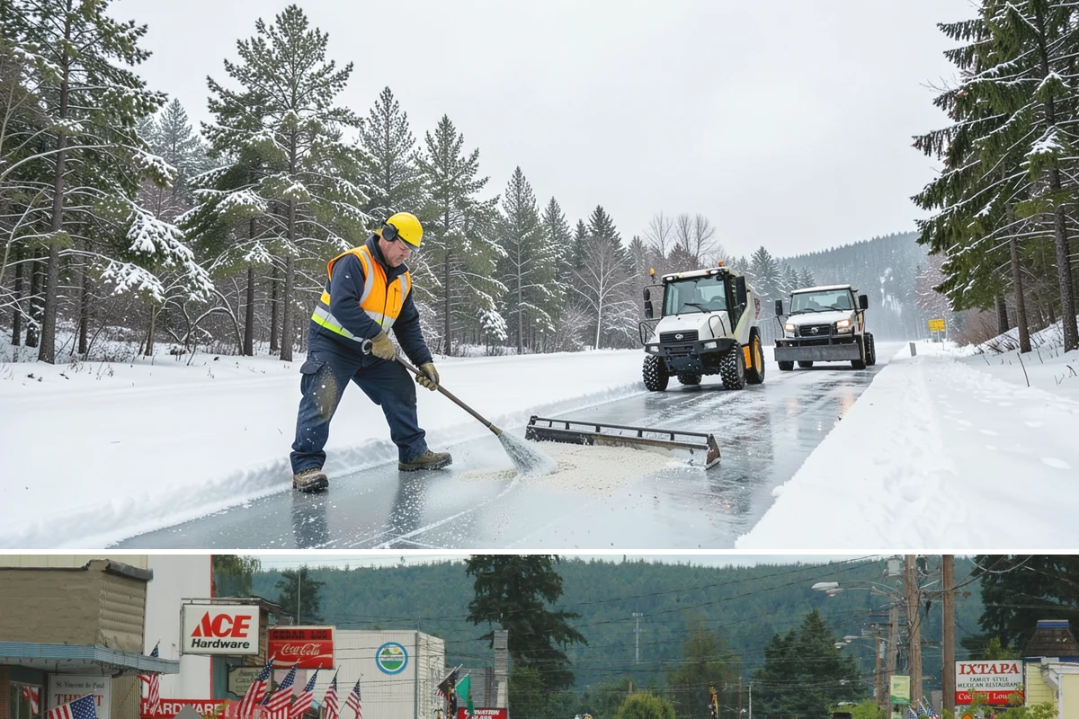 Office Building Sidewalk Clearing in Carnation, King County, WA - Office demand peaks from December through February, with the most critical events being pre-dawn freezing fog and drizzle that...
