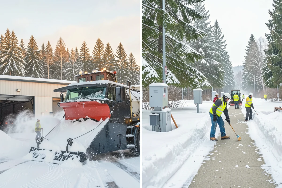 Office Building Sidewalk Clearing in Covington, King County, WA - Confirm building open time and target completion ahead of it